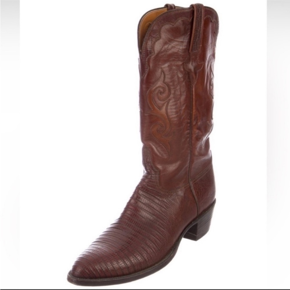 Lucchese lizard trim cowboy boots